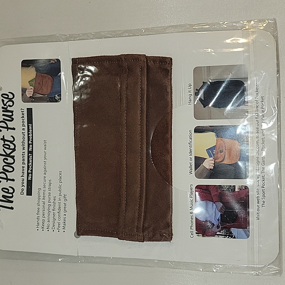 Brown Pocket Purse with Rhinestone Design - Picture 2 of 2